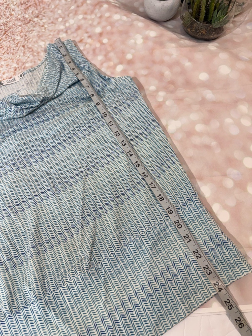 Carve Designs Luisa Blue Patterned Tank Top XS - Picture 3 of 7